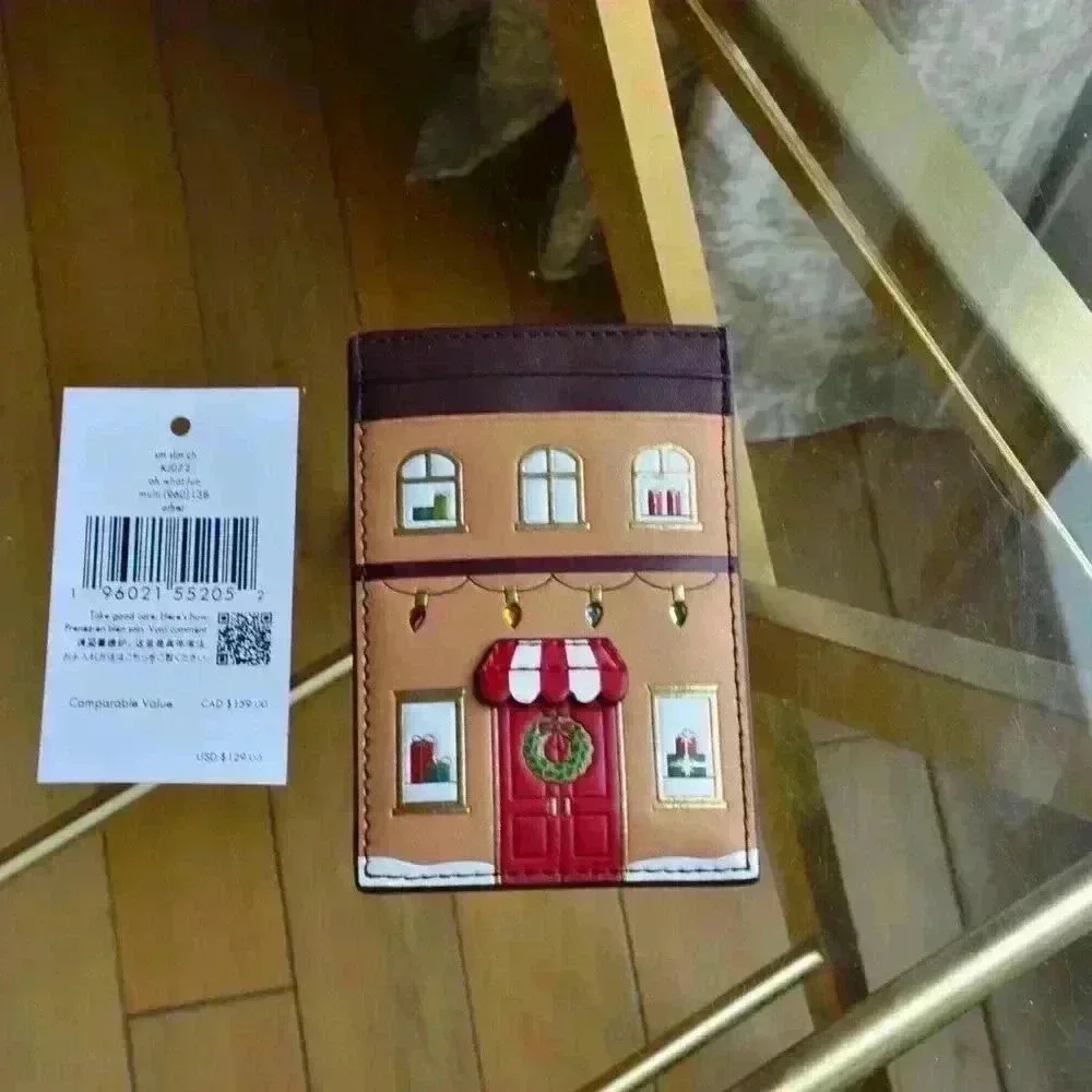 Kate Spade KJ072 Gingerbread House Small Slim Cardholder